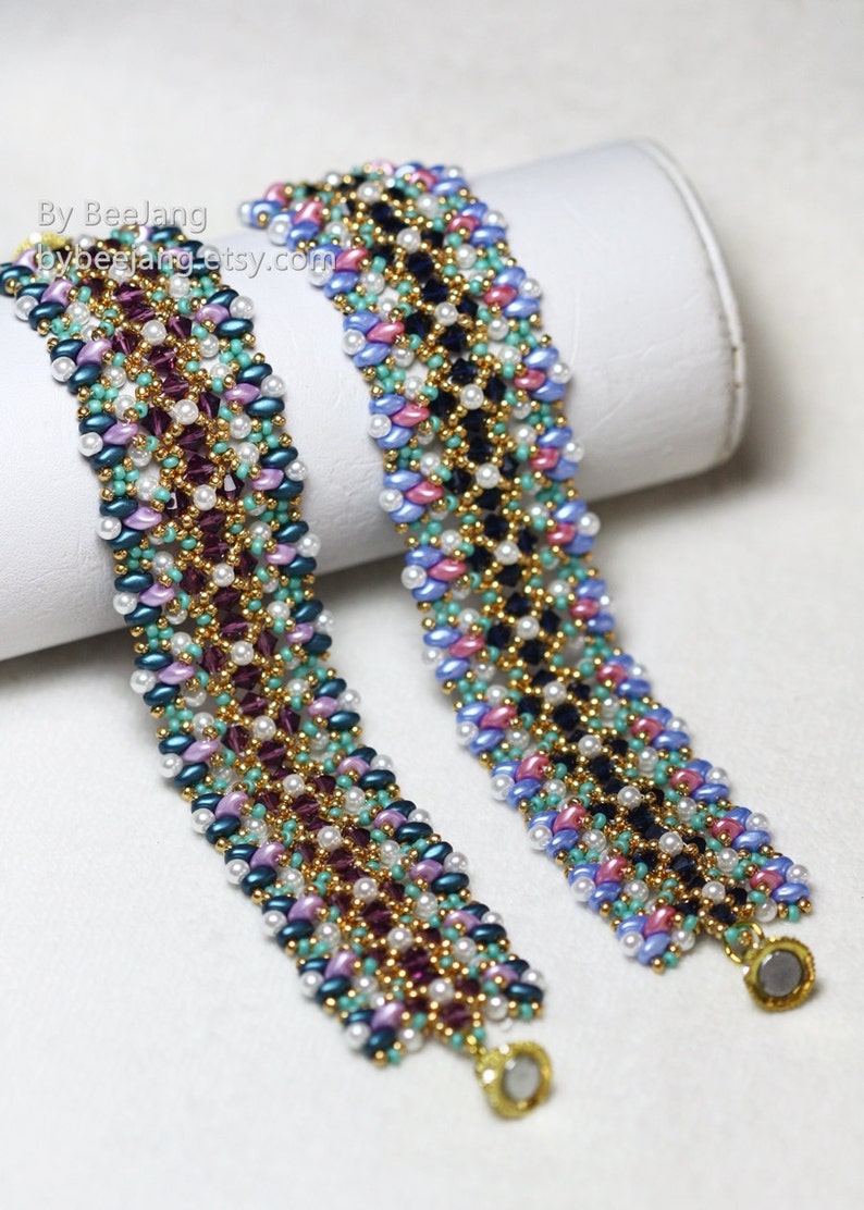 Beading Pattern, Gentiana, Bracelet Tutorials, PDF image 3