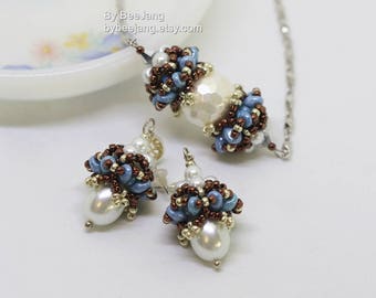 Beading Tutorials, Alina, Beaded Cap, Earrings Tutorials, PDF