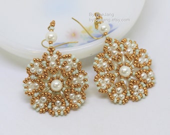 Motif perles - Marianne - Tutoriel boucles d'oreilles - Tutoriel pendentifs - PDF