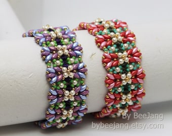 Ayesha Bracelet Beading Pattern: Beadweaving Tutorial (Digital Download)