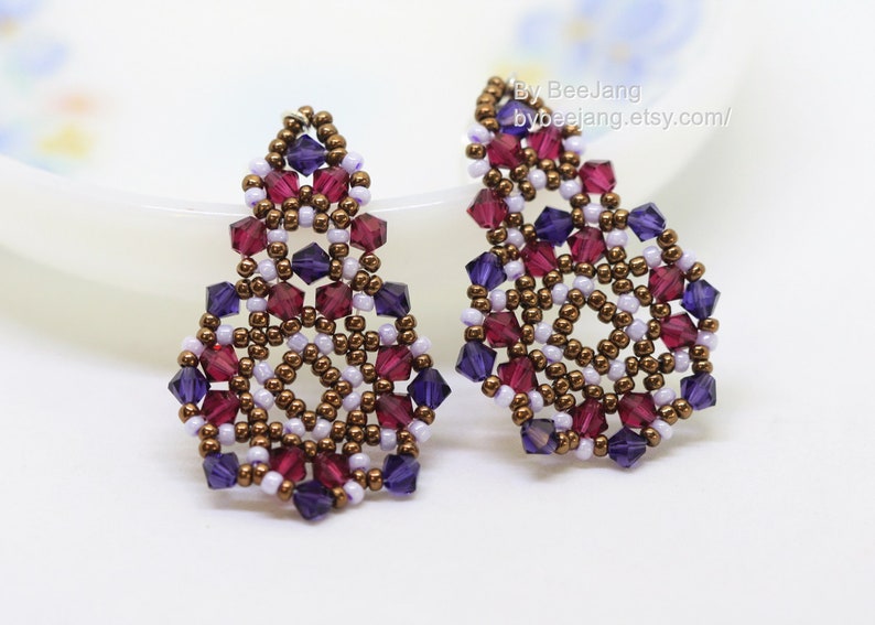 Earrings Pattern Lilith Beading Tutorial PDF image 1