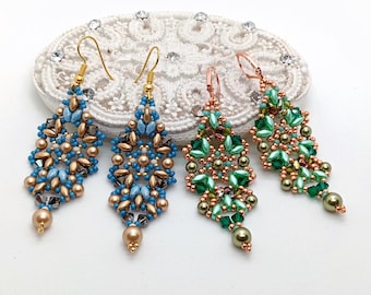 ビーズイヤリングの作り方：Leanaパターン（デジタルダウンロード）