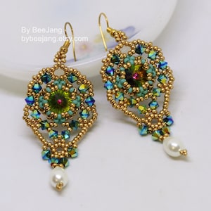 Earrings Tutorial - Ashelia - Beading Pattern - Beadweaving Tutorial - PDF