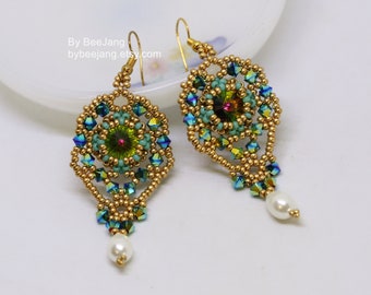 Tutorial de pendientes - Ashelia - Patrón de abalorios - Tutorial de tejido de abalorios - PDF
