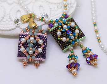 Carrier Beads Tutorials, Yelena, Pendant Tutorials, Beading Patterns, PDF