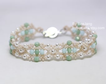 Beading Pattern - Carietta - Bracelet Tutorial - Digital Download - PDF