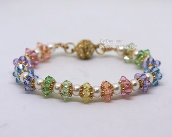 Beading Tutorials, Iris Bracelet, Digital Download, PDF