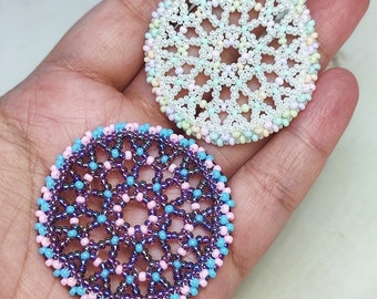 Pendant Tutorial, Olwyn, Wheel Pendant Pattern, Beading Pattern, PDF