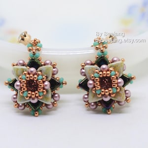 Earrings Tutorial - Dione - Beading Pattern - Digital Download - PDF