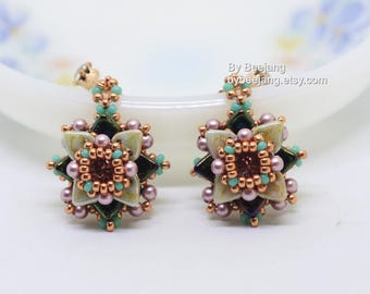 Earrings Tutorial - Dione - Beading Pattern - Digital Download - PDF