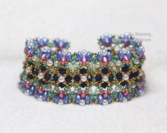 Beading Pattern, Gentiana, Bracelet Tutorials, PDF