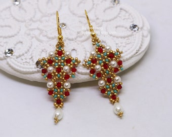 Earrings Pattern - Adeline - Beading Tutorial - Earrings Tutorial - PDF