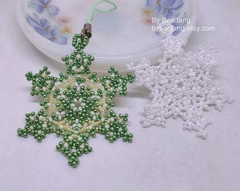 Pendant Tutorial, Lumi Snowflake Pendant, Beading Pattern, Christmas, PDF, Digital Download