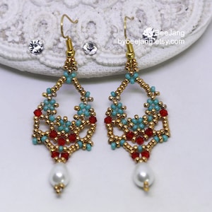 Earrings Tutorials - Lalita - Beading Tutorial - Earrings Pattern - PDF