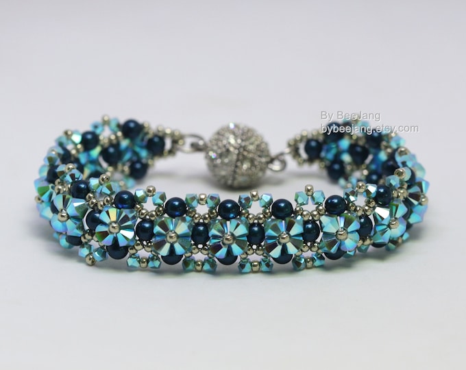 Peyote Stitch Bead Pattern Royal Ruffles Beaded Bracelet Tutorial ...