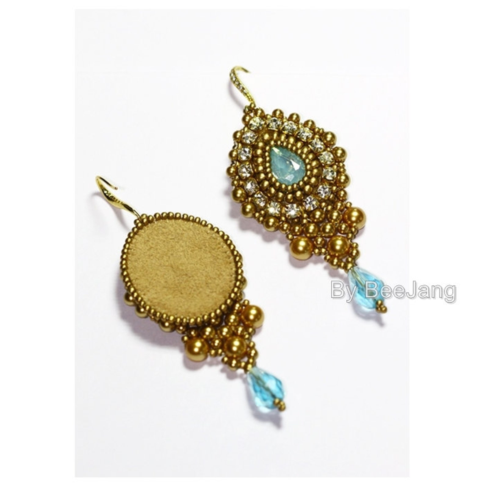 Beading Tutorial Indis Earrings Pattern Bead Embroidery | Etsy