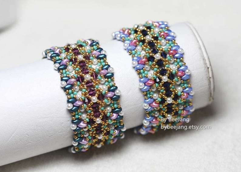 Beading Pattern, Gentiana, Bracelet Tutorials, PDF image 2