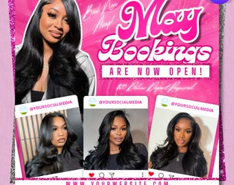 May Booking Flyer, Mother's Day Specials Flyer, Booking Flyer Appointments, Books Monthly Bookings Available,Lash DIY, Text, Canva Editable