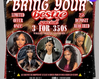 Exclusive Bestie Deal: Cheetah Print Lashes, Nails & Hair Bundles – Grab Your Canva Template Now