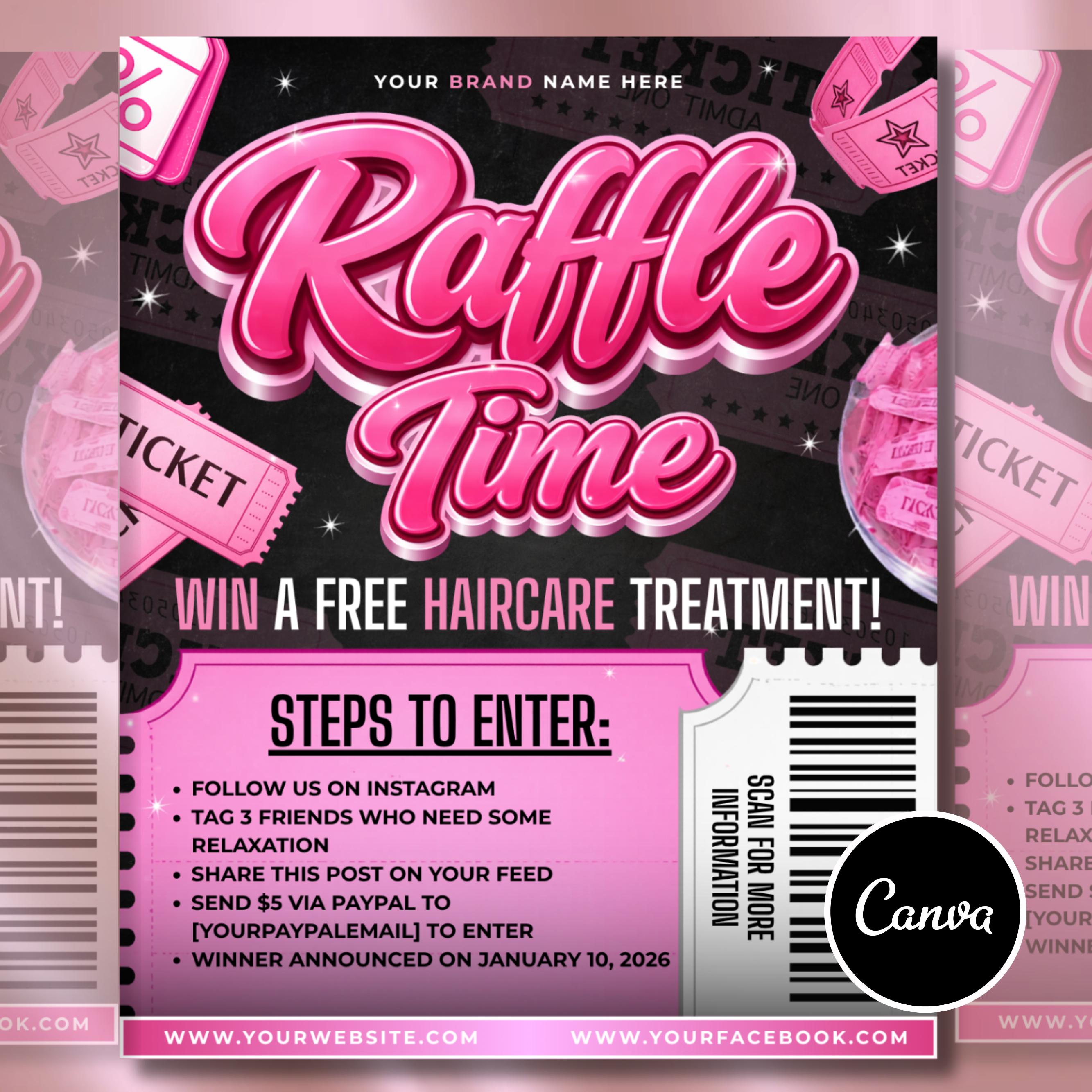 Beauty Raffle Raffle Giveaway Flyer, Prize Flyer Contest Flyer Beauty Flyer Hair ...