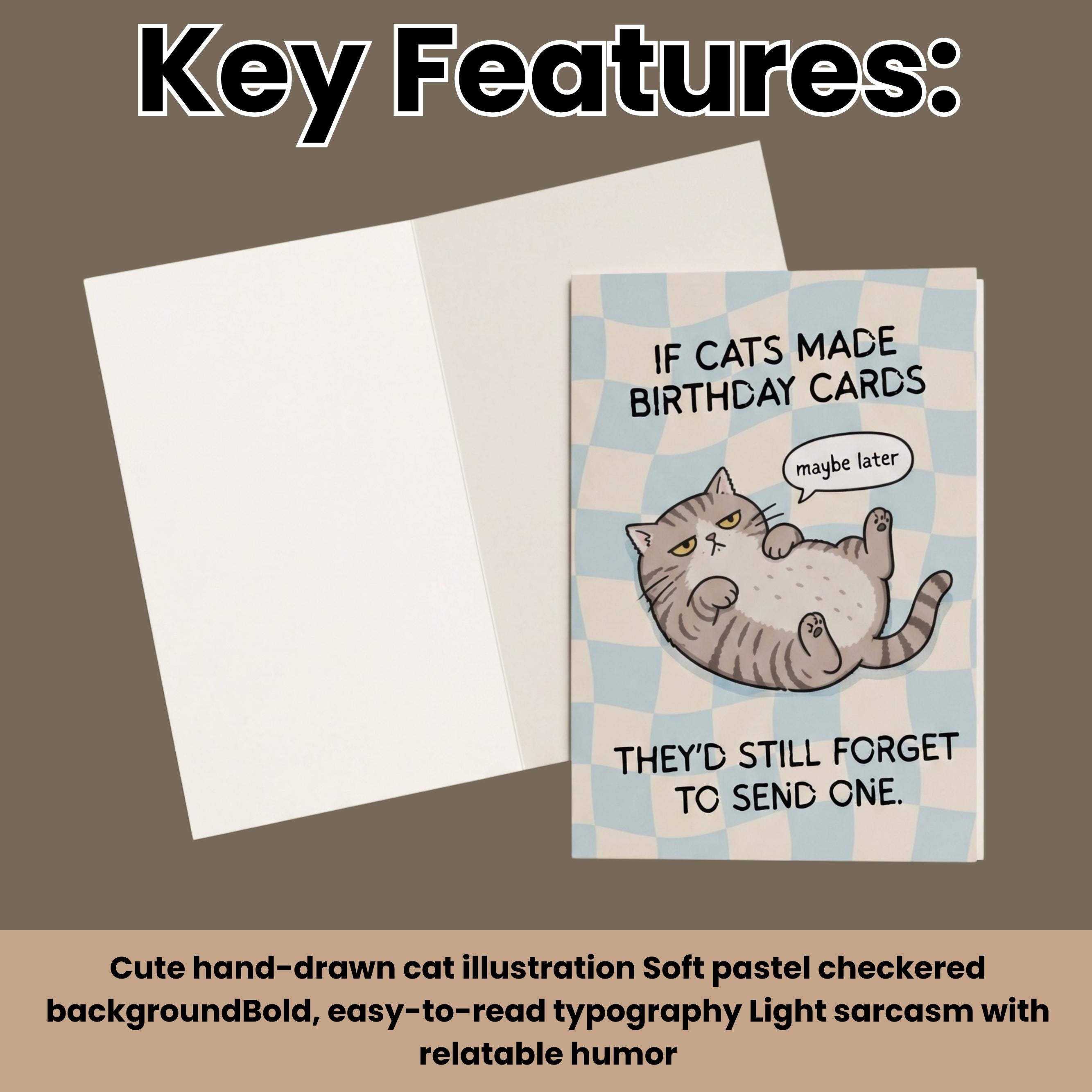 Printable Funny Cat Birthday Card Instant Download Digital Greeting ...