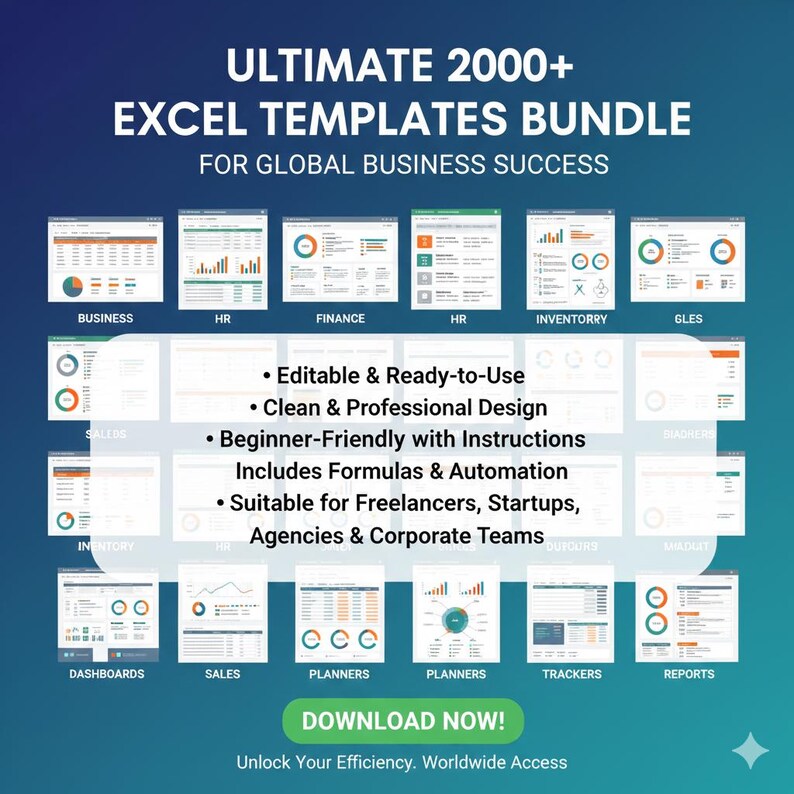 2000+ Professional Excel Templates Bundle All in One Solution for ...
