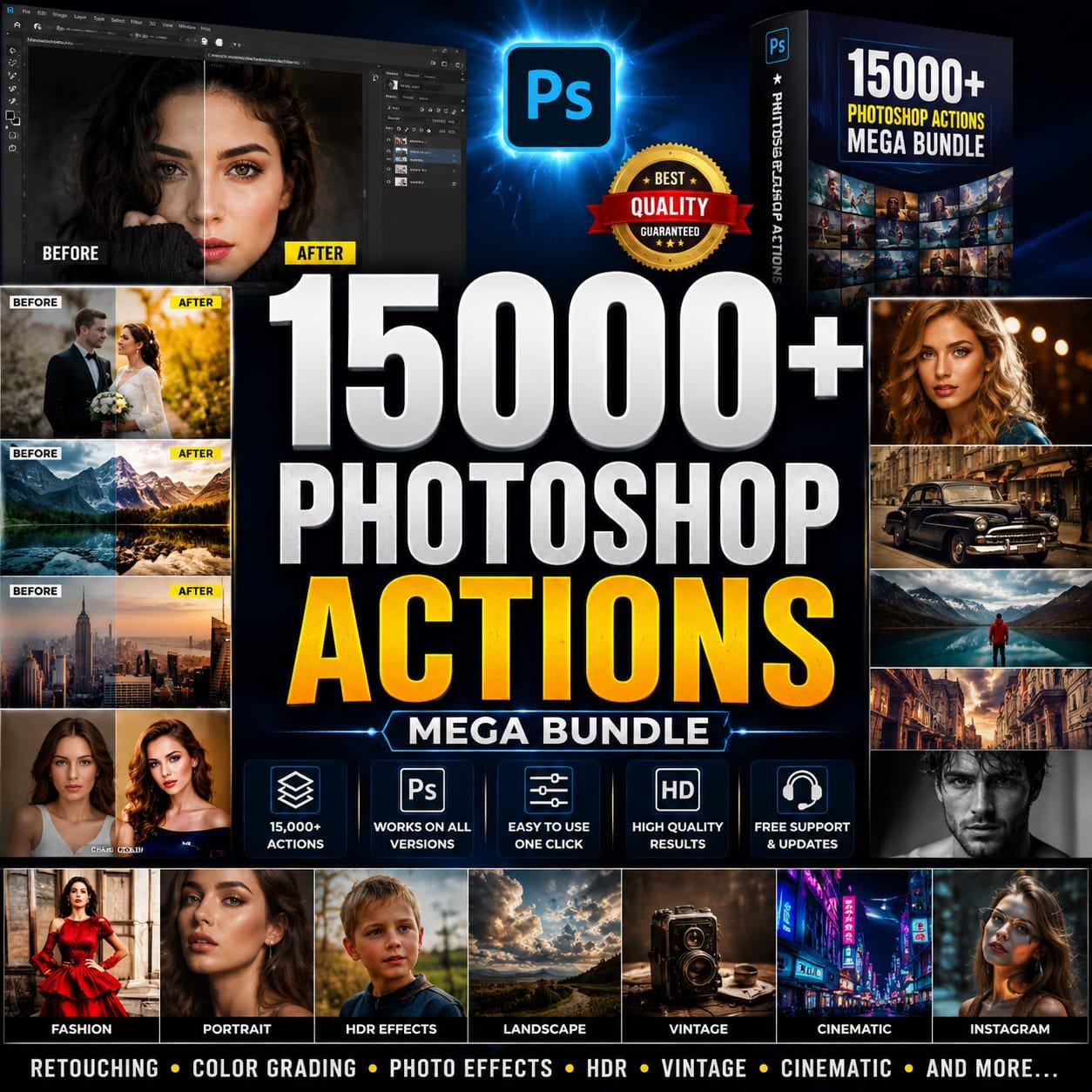 15,000+ Photoshop Actions Mega Bundle Professional Photo Effects Pack ...