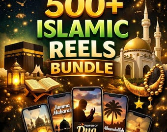 Paquete de más de 500 reels islámicos: citas del Corán, clips de hadices, reels de Ramadán y Jummah, videos de estado islámico, videos de Instagram TikTok y más