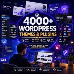 4000+ WordPress Themes Bundle - Premium Responsive Website Vorlagen, Blog, Business, eKommerce, Portfolio, WooCommerce Themes Pack