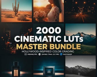 Pack de plus de 2000 LUTs cinématographiques professionnelles | Préréglages d'étalonnage des couleurs hollywoodiens pour le montage vidéo et photo
