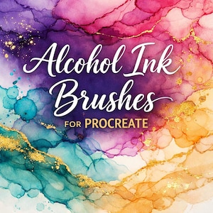 Alkoholbläck Procreate-penslar | Realistiska flytande bläck-, marmor- och abstrakta texturpenslar för iPad-konstnärer | Digital nedladdning