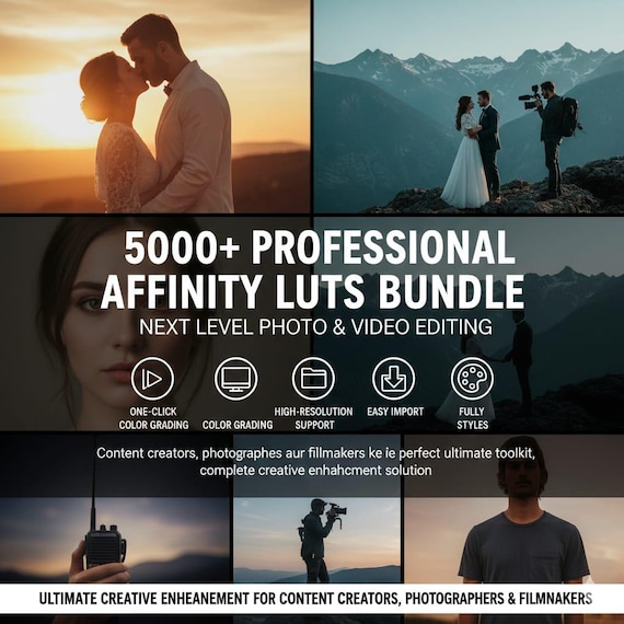 5000+ Professional Affinity LUTs Bundle | Cinematic Color Grading Presets | Photo & Video Editing