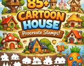 85+ Cartoon House Procreate Stamps Bundle for Cute Illustrations, Kids Artwork, Storybook Scenes, Digital Planners, Background Elements