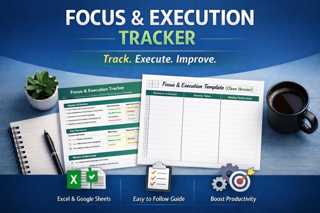 Focus and Execution Tracker | Productivity Template | Deep Work Planner ...
