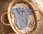 Crochet Baby Romper Pattern, Puff Stitch Floral Onesie, Boho Baby Outfit (PDF Download)