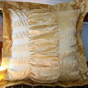 Beautiful Golden Silk Decorative Pillow