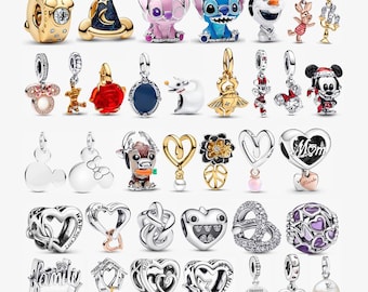 925 Sterling Silver Heart Beads, DIY Jewelry Gift, Suitable for Pandora European Bracelet Charms, A Gift for Her