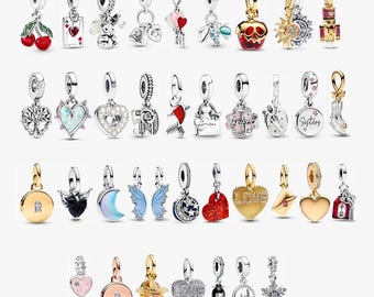 925 Sterling Silver Gold Plated Jewelry, Suitable for Pandora Bracelets, Personalized Jewelry, Women's Gifts, DIY Bracelet Pendants