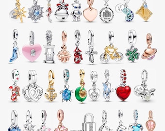 925 Sterling Silver and Mixed Metals Pendant, Suitable for Pandora European Bracelet Charms, Travel/Butterfly Personalized Gifts