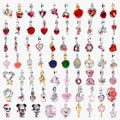 S925 pink and red beaded bracelet | Heart, rose, cherry, key |Fit Pandora European Bracelet Charms,Gift for Her product logo