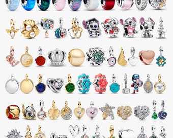 925 Sterling Silver | Murano Glass Beads | Jewelry Pendant | Suitable for Pandora European Bracelet Pendant, a Gift for Her