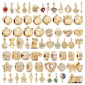 Gold-Plated 925 Silver Bead Charm | Lucky Animal, Heart, and Crown Designs |Fit Pandora European Bracelet Charms,Gift for Her product logo