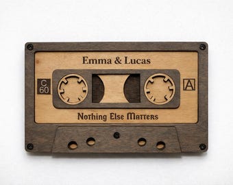 Vintage cassette wall decor, personalized cassette, custom music gift, retro wall art, gift for him, biker decor-