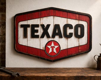 Vintage-Tankstellen-Wanddeko, Retro-Garage-Schild, rustikale Holz-Wandkunst, Männerhöhlen-Deko, industrielle Biker-Garage-Deko