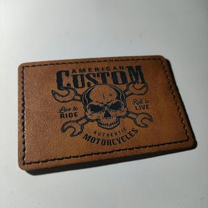 Patch cuir biker personnalisé – Écusson moto vintage – Patch motard – Décoration veste moto – Patch cuir style garage - Livraison incluse