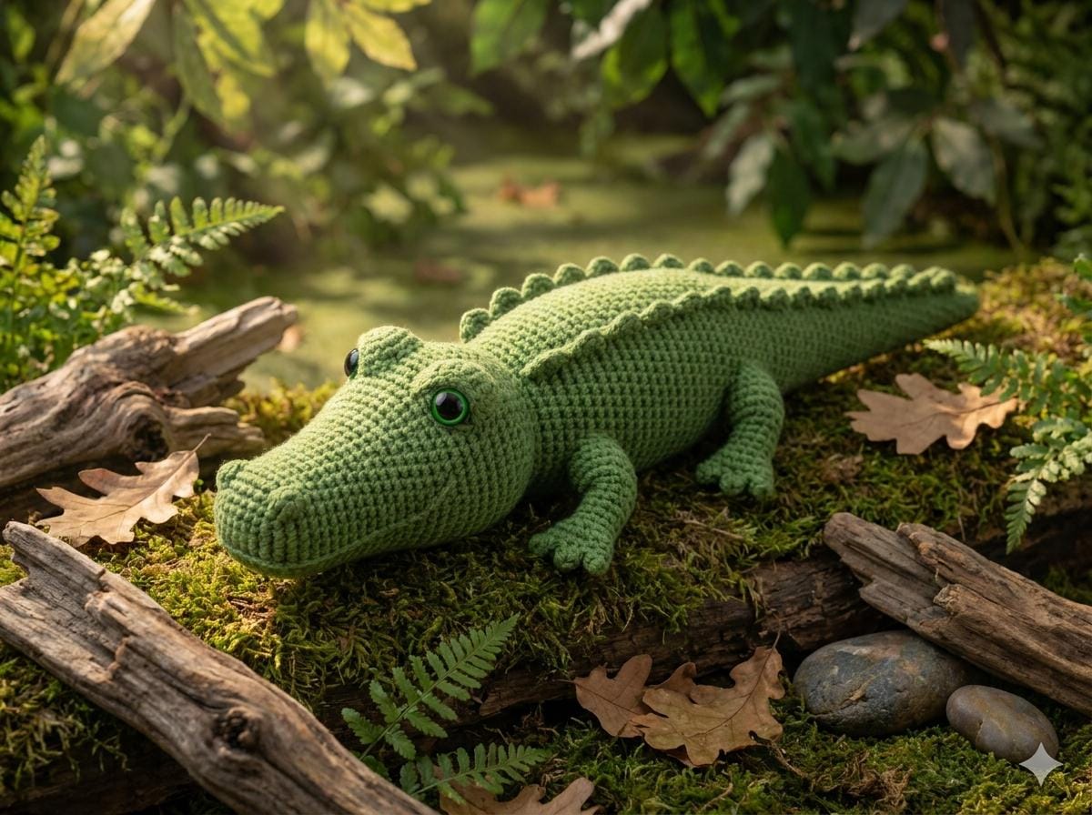 30 Alligator Crochet Patterns for Handmade Gifts, Nursery Decor, and Playful Amigurumi 9 Realistic No-Sew Alligator Crochet Pattern
