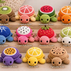 Fruit Turtle Crochet Pattern Bundle PDF | 11 Turtle Amigurumi Designs | Beginner Friendly | Instant Download