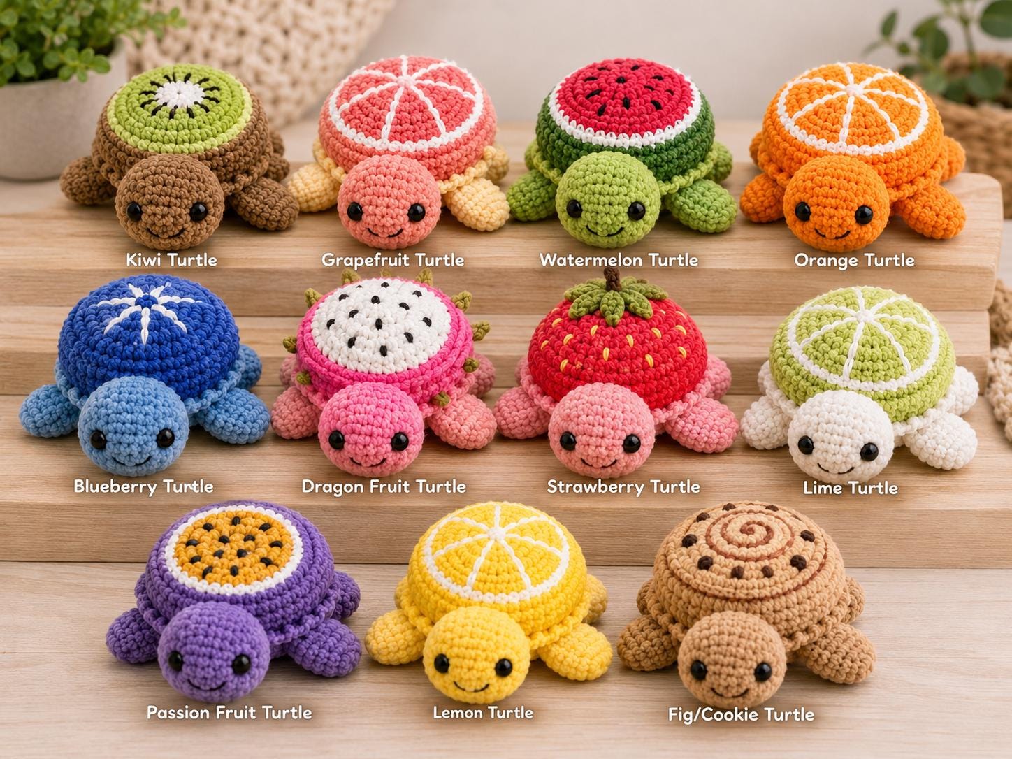 Fruit Turtle Crochet Pattern Bundle 11 Turtle Amigurumi