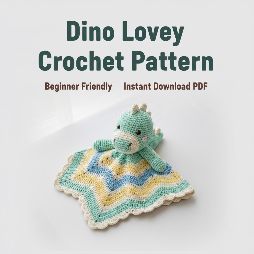 30 Dinosaur Blanket Crochet Patterns to Stitch for Kids, Nurseries, and Dino Fans 25 Dinosaur Lovey Crochet Pattern PDF