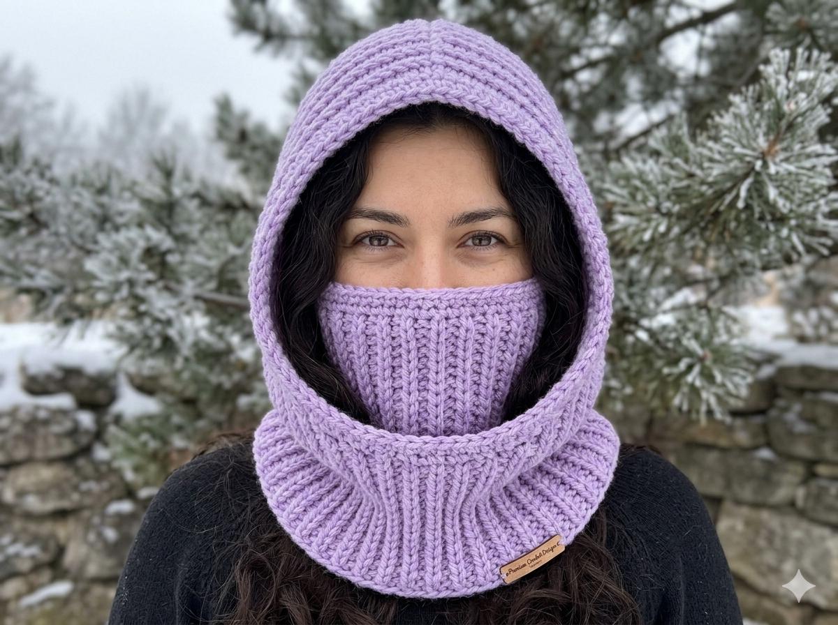 30 Ski Mask Crochet Patterns for Winter Warmth, Costume Play, and Statement Style 10 Balaclava Turtleneck Hoodie Crochet Pattern